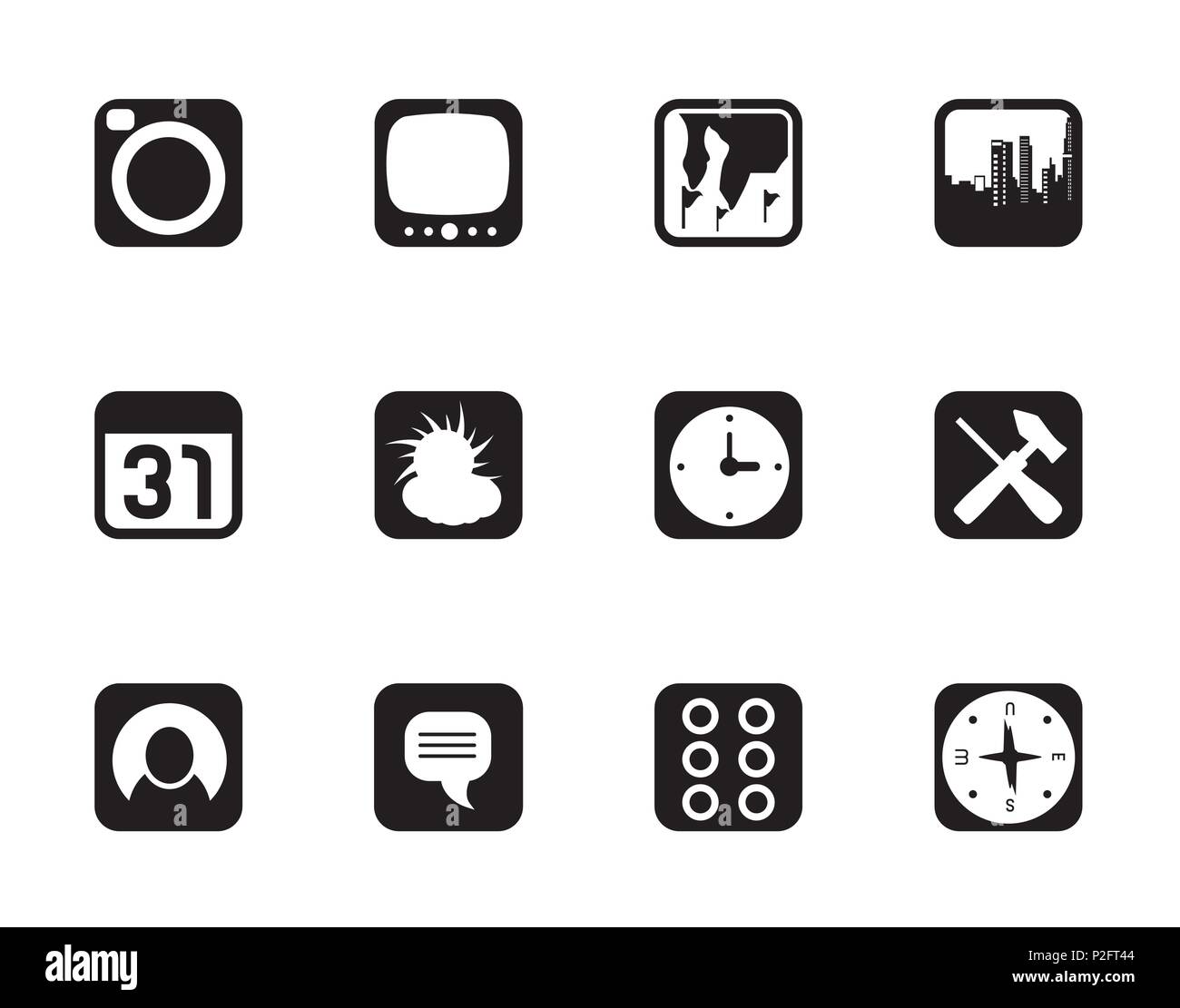 Silhouette Mobile Phone and Computer icon - Vector Icon Set Stock ...