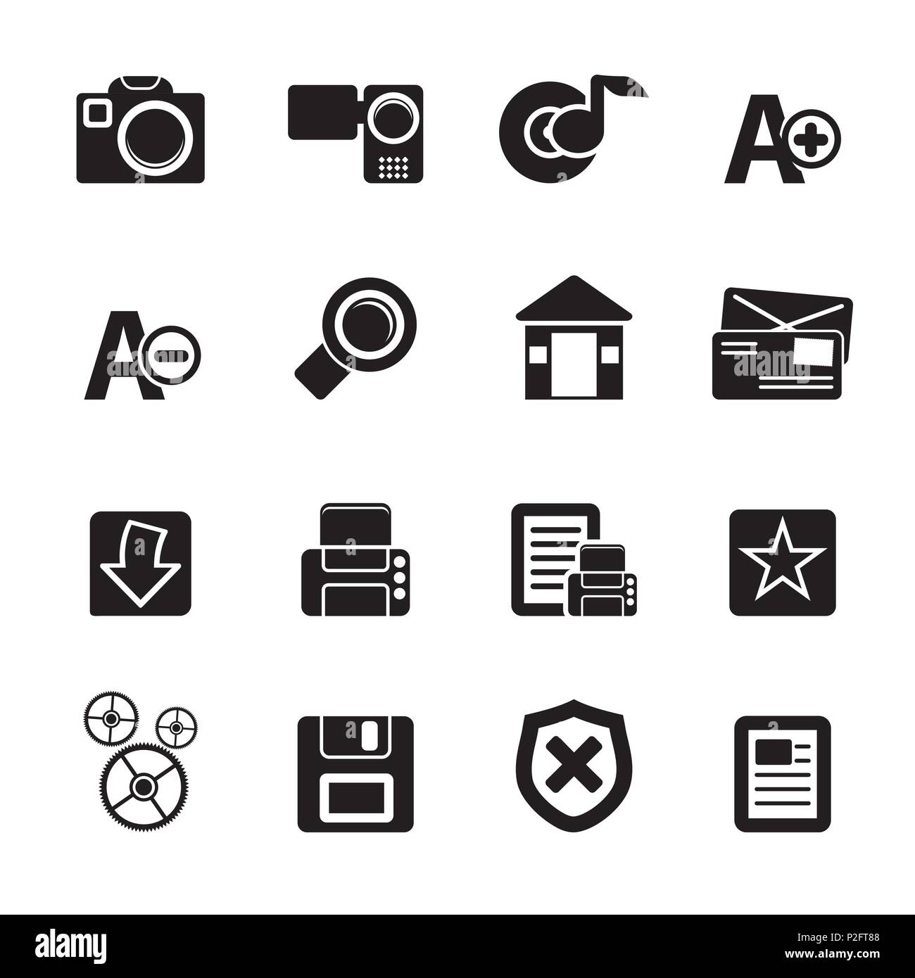 Silhouette Internet and Website icons Vector Icon Set Stock Vector ...
