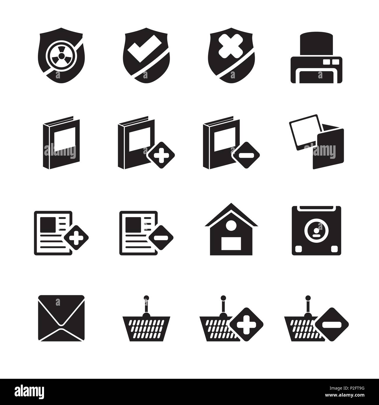 Silhouette Internet and Website buttons and icons - Vector icon set ...