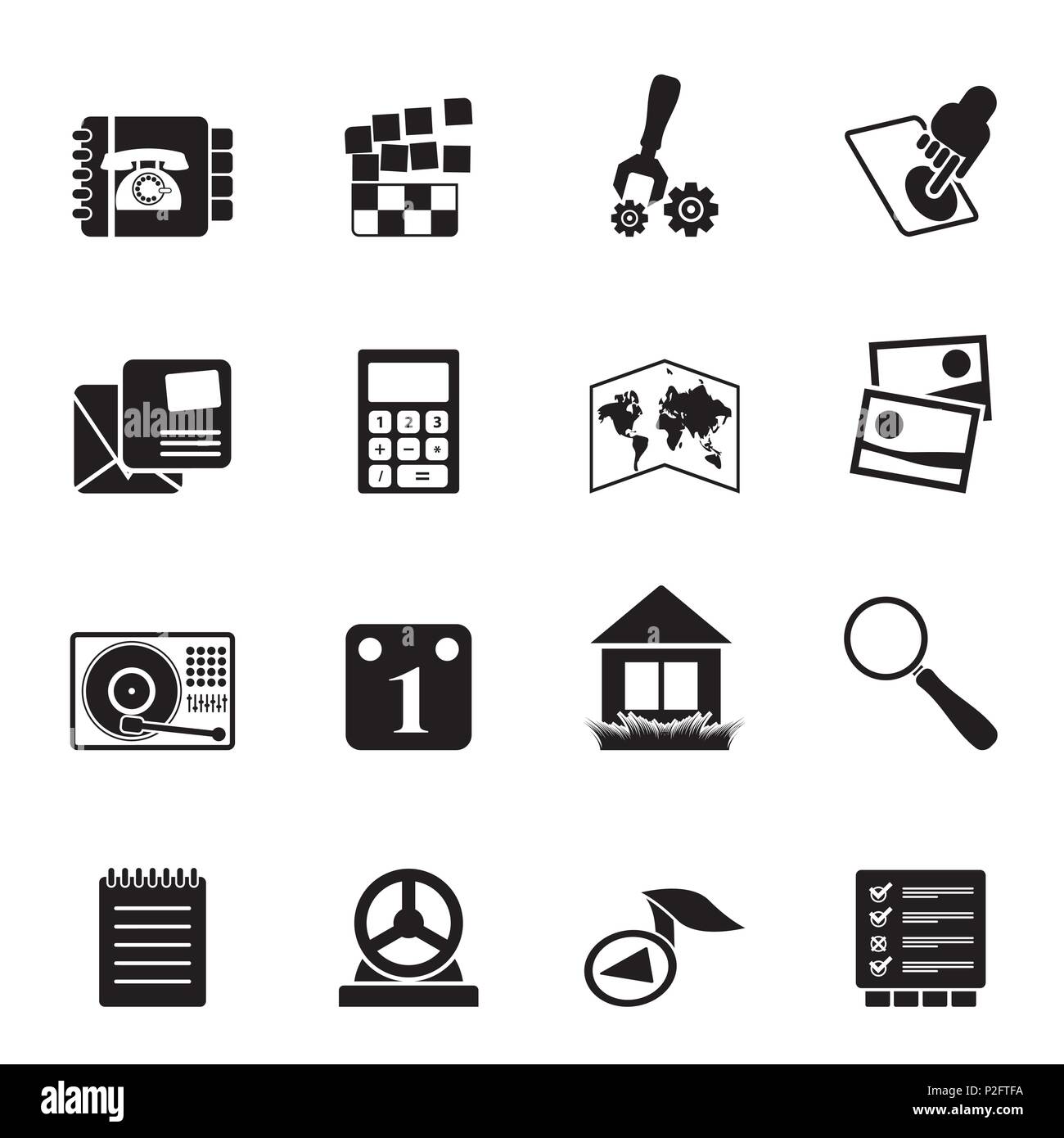 Silhouette Mobile Phone and Computer icon - Vector Icon Set Stock ...