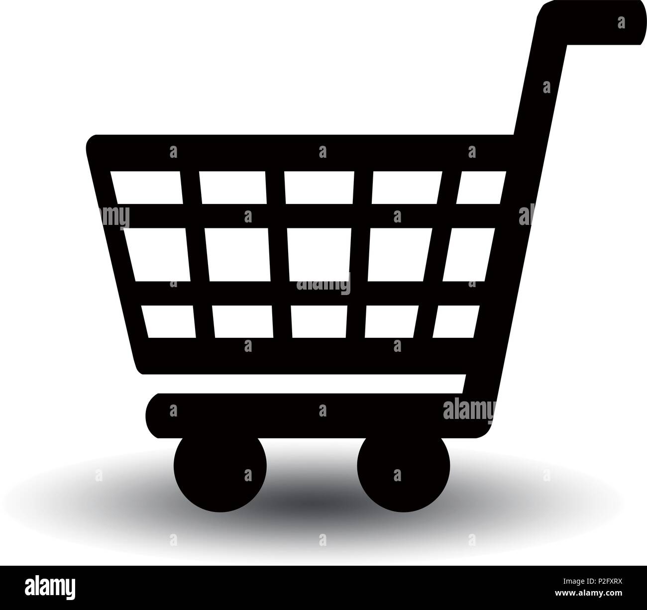 icon basket black 2d on white background Stock Vector