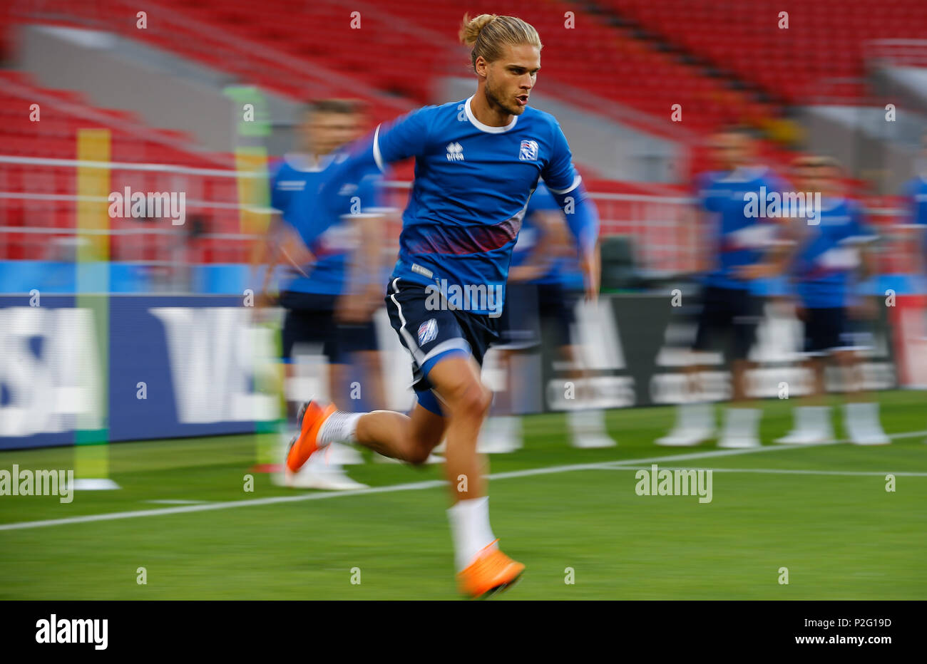 MOSCOU, MO - 15.06.2018: ARGENTINA VS ICELAND - Rúrik Gíslason during official training before departure Argentina vs Iceland valid for the first round of Group D of the 2018 World Cup, held at the Otkrytie Arena in Moscow, Russia. (Photo: Marcelo Machado de Melo/Fotoarena) Credit: Foto Arena LTDA/Alamy Live News Stock Photo