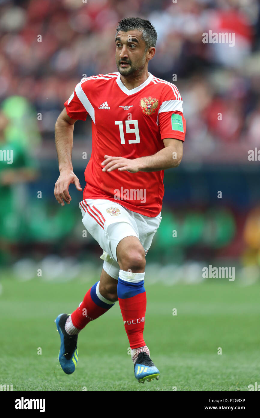 Yuri Zhirkov RUSSIA RUSSIA V SAUDI ARABIA, 2018 FIFA WORLD CUP RUSSIA 14 June 2018 GBC8045 Russia v Saudi Arabia 2018 FIFA World Cup Russia STRICTLY EDITORIAL USE ONLY. If The Player/Players Depicted In This Image Is/Are Playing For An English Club Or The England National Team. Then This Image May Only Be Used For Editorial Purposes. No Commercial Use. The Following Usages Are Also Restricted EVEN IF IN AN EDITORIAL CONTEXT: Use in conjuction with, or part of, any unauthorized audio, video, data, fixture lists, club/league logos, Betting, Games or any 'live' services. Al Stock Photo
