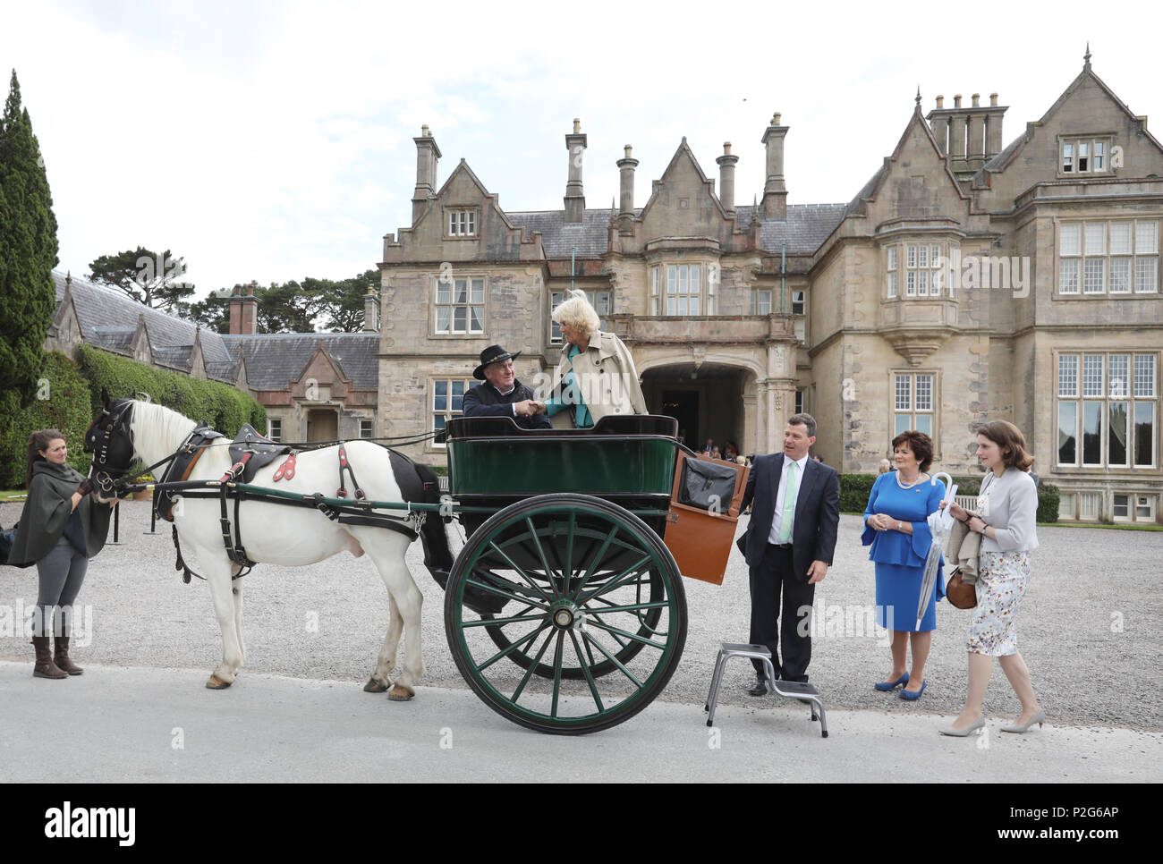 Duchess of Cornwall takes a Jaunting Car ride in Killarney, Ireland