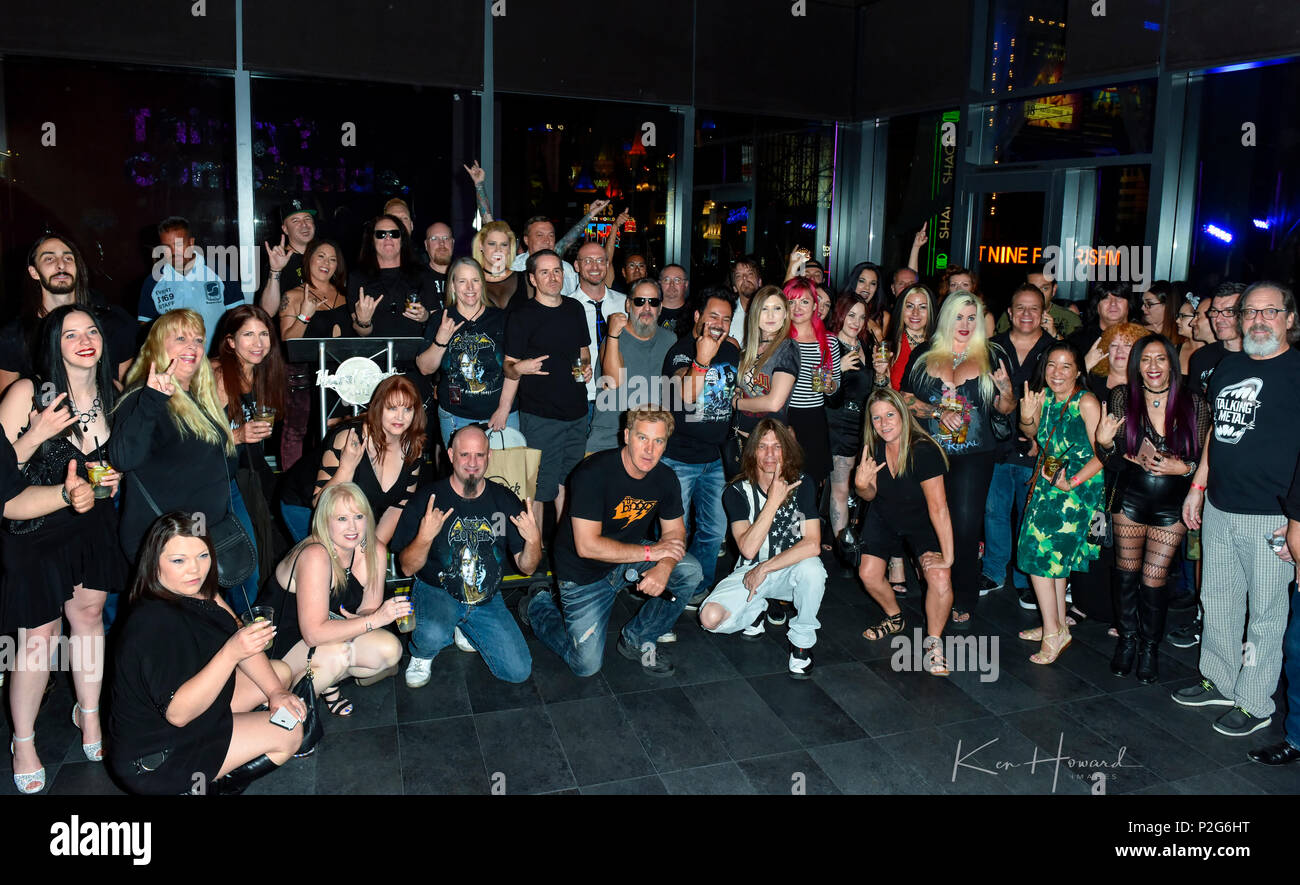 Las Vegas, Nevada, June 14, 2018. Lizzy Borden celebrates the release of his new album 'My Midnight Things' with an album release party at the Hard Rock Cafe on the Las Vegas Strip. Jim Florentine MC'd the event. Credit: Ken Howard/Alamy Live News Stock Photo