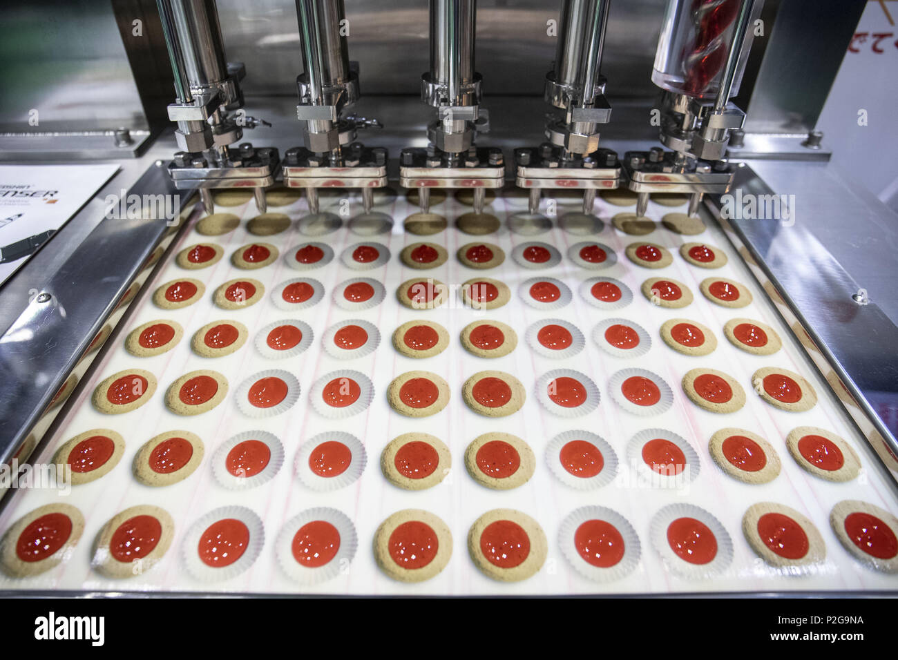 Tokyo, Japan. 15th June, 2018. Food processing machinery on display