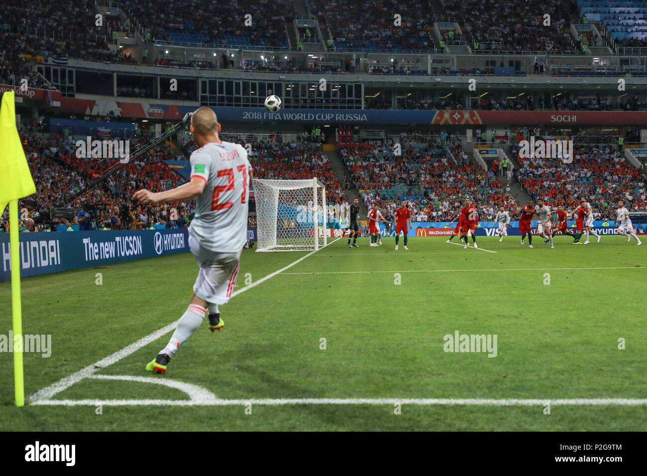 Sochi, Russia. 15th Jun, 2018. David Silva during the match between Portugal and Spain valid for the 2018 World Cup held at the Olympic Stadium of Fisht in Sochi, Russia. Credit: Foto Arena LTDA/Alamy Live News Stock Photo