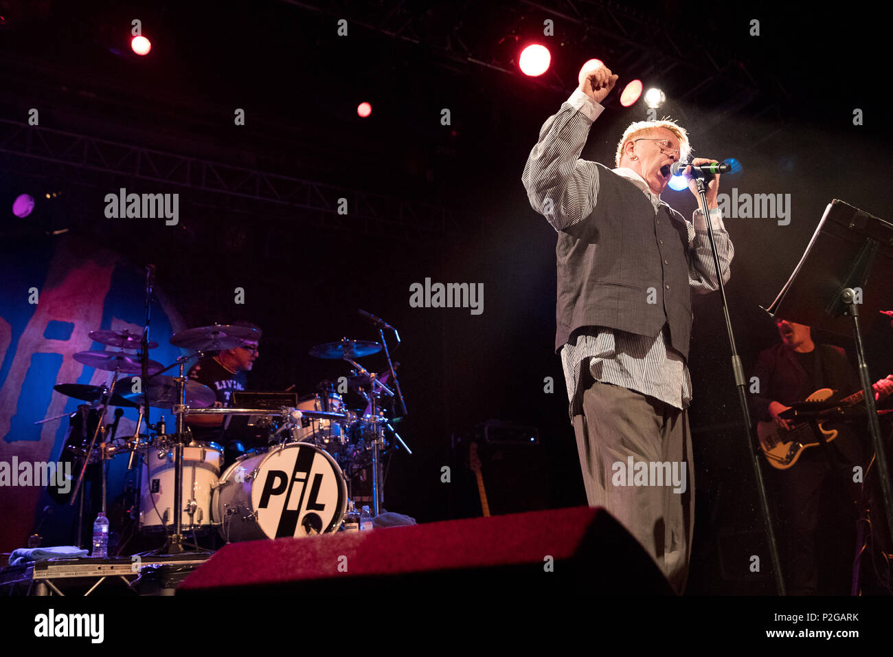 John Lydon (a.k.a. Johnny Rotten) of Public Image Ltd performs live on stage at the O2 Academy in Sheffield, UK, 15th June 2018. Stock Photo