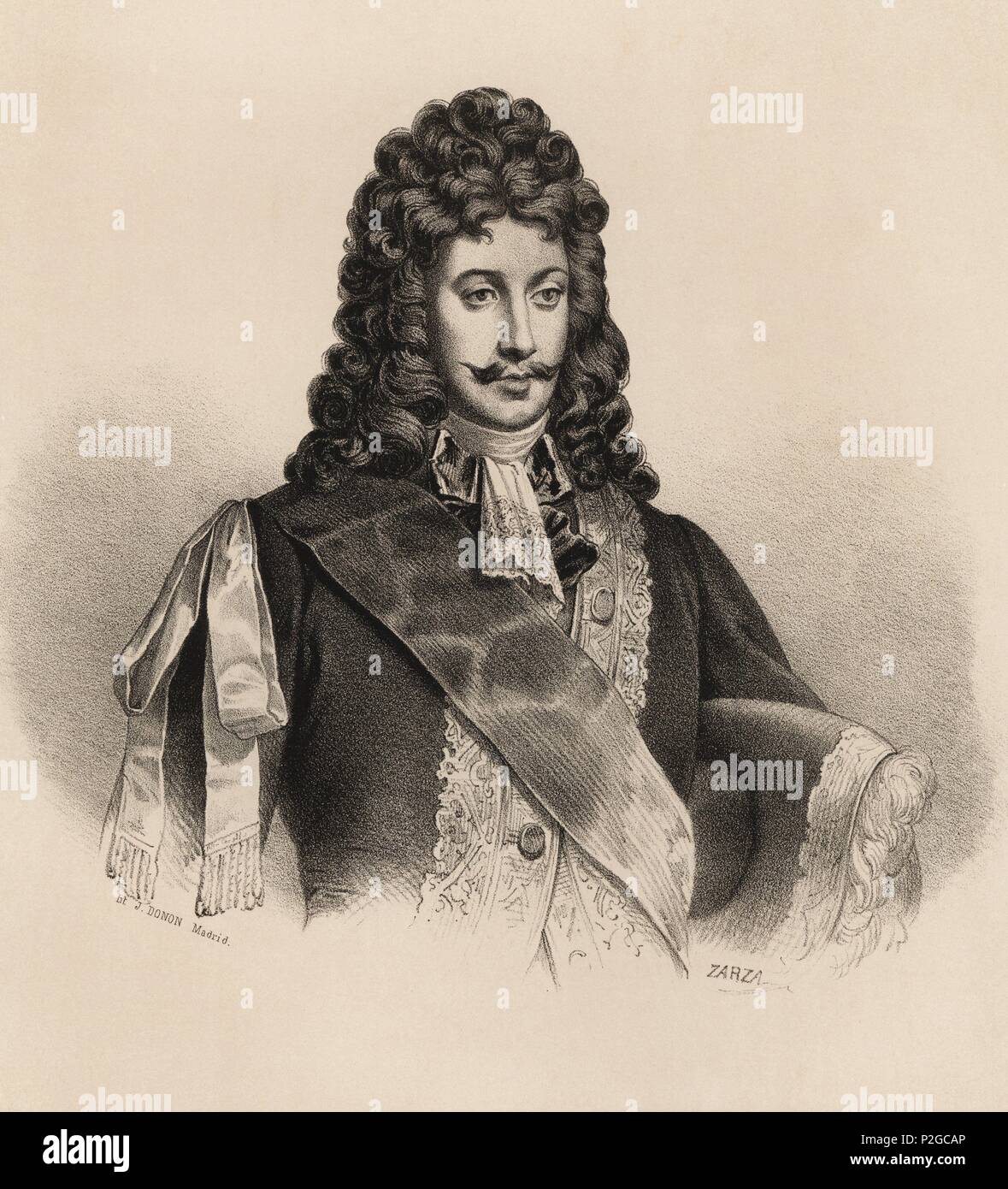 James Stuart Fitz-James, Duque de Berwick (1670-1734). Mariscal de Francia, hijo ilegítimo del rey Jacobo II de Inglaterra. En 1707 ganó la batalla de Almansa, y en 1714 ocupó Barcelona. Grabado de 1870. Stock Photo