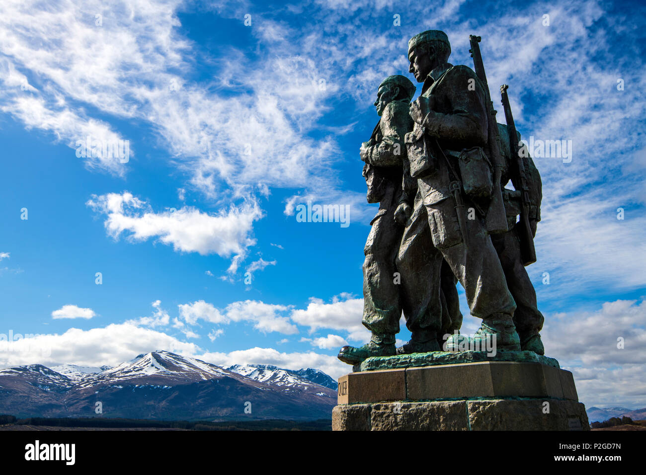 The Commando Memorial at Spean Bridge in the Highlands of Scotland. The ...