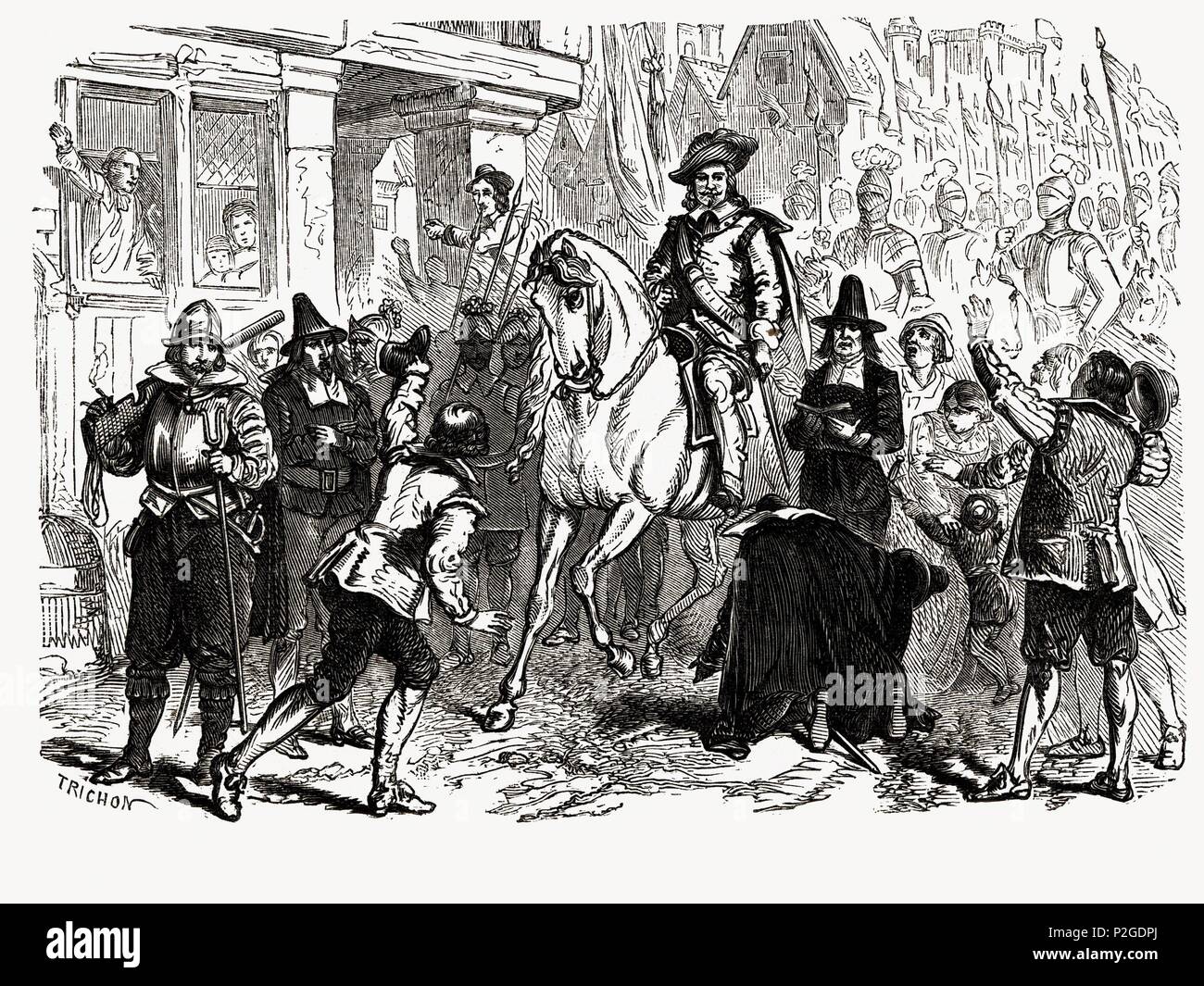 Oliver Cromwell 1599 1658 Lord Protector De Inglaterra Escocia E Irlanda Grabado De 1866 Stock Photo Alamy