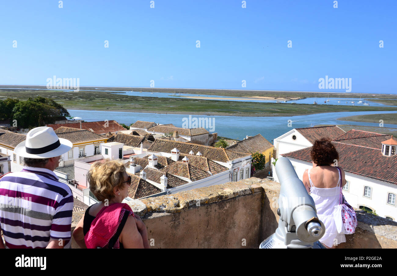 View from the cathedral tower, Faro, Algarve, Portugal Stock Photo