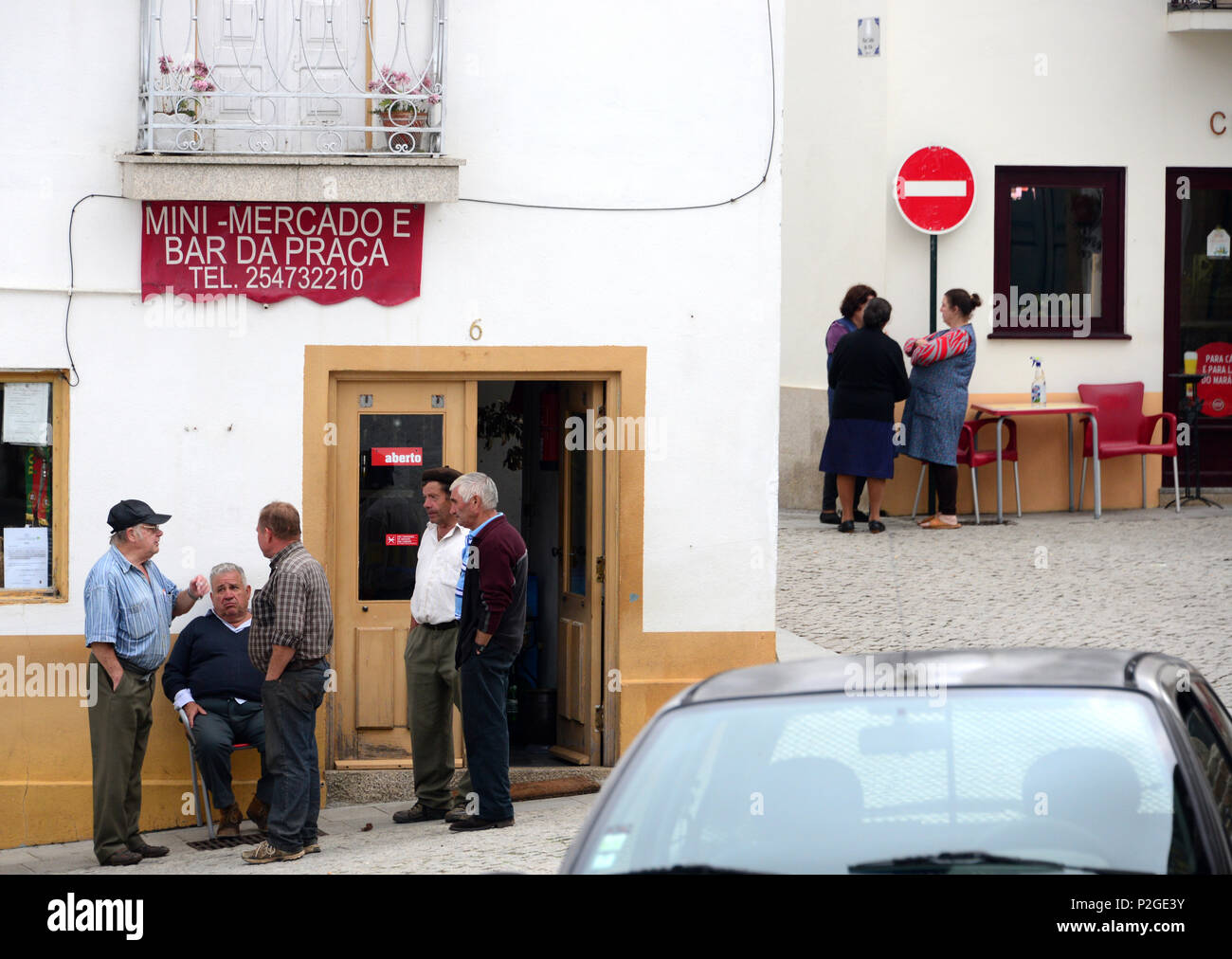 Locals in Provosende over Pinhao, Douro valley, Norte, Portugal Stock Photo