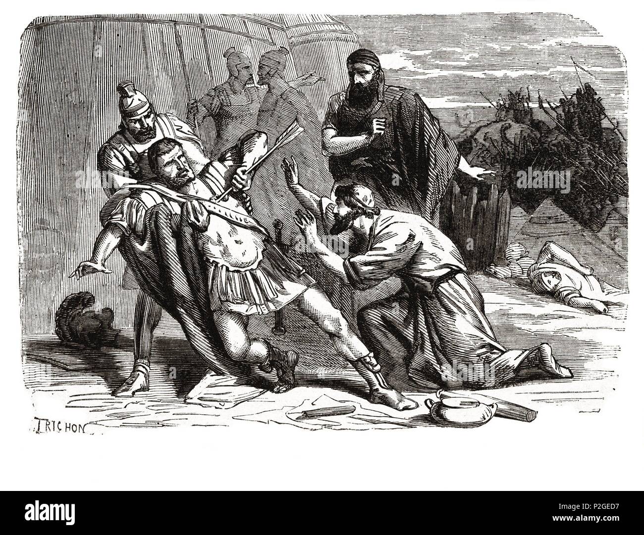 Flavio Claudio Juliano (331-363). Emperador romano, llamado el Apóstata. Muerto en su campaña contra los persas en el 363. Grabado de 1866. Stock Photo