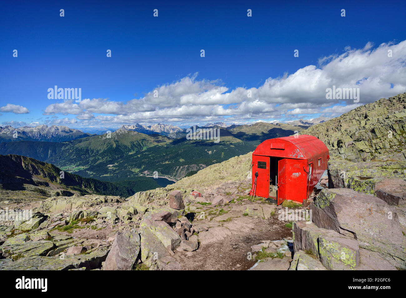 Bivouac Aldo Moro, Trans-Lagorai, Lagorai range, Dolomites, UNESCO World Heritage Site Dolomites, Trentino, Italy Stock Photo