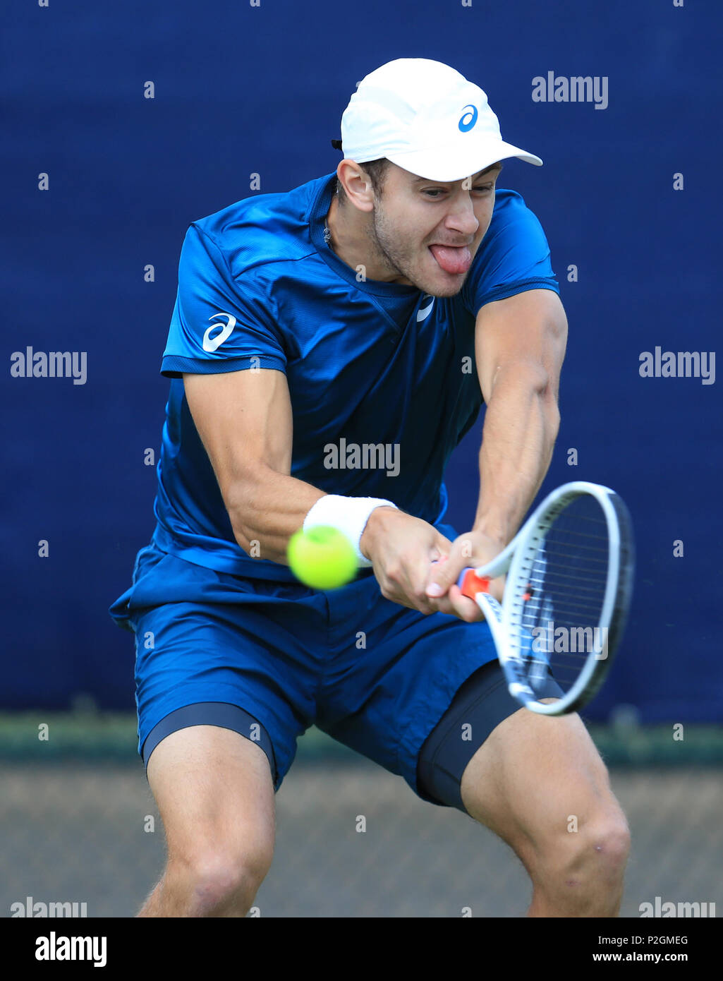 Brayden Schnur during his quarter final match with Dan Evans during day  five of the Nature Valley Open at Nottingham Tennis Centre Stock Photo -  Alamy