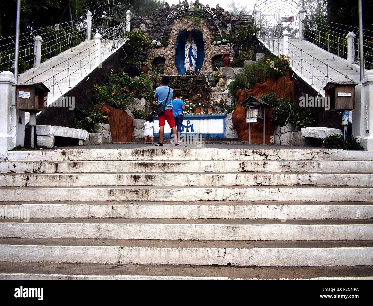 BAGUIO CITY, PHILIPPINES - JUNE 7, 2018: The Lourdes Grotto, a famous tourist spot in Baguio City, Philippines. Stock Photo