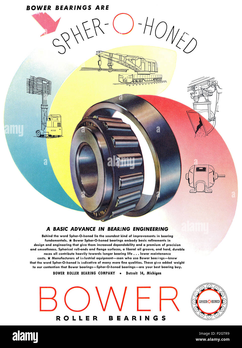 1949 U.S. advertisement for Bower Roller Bearings Stock Photo Alamy