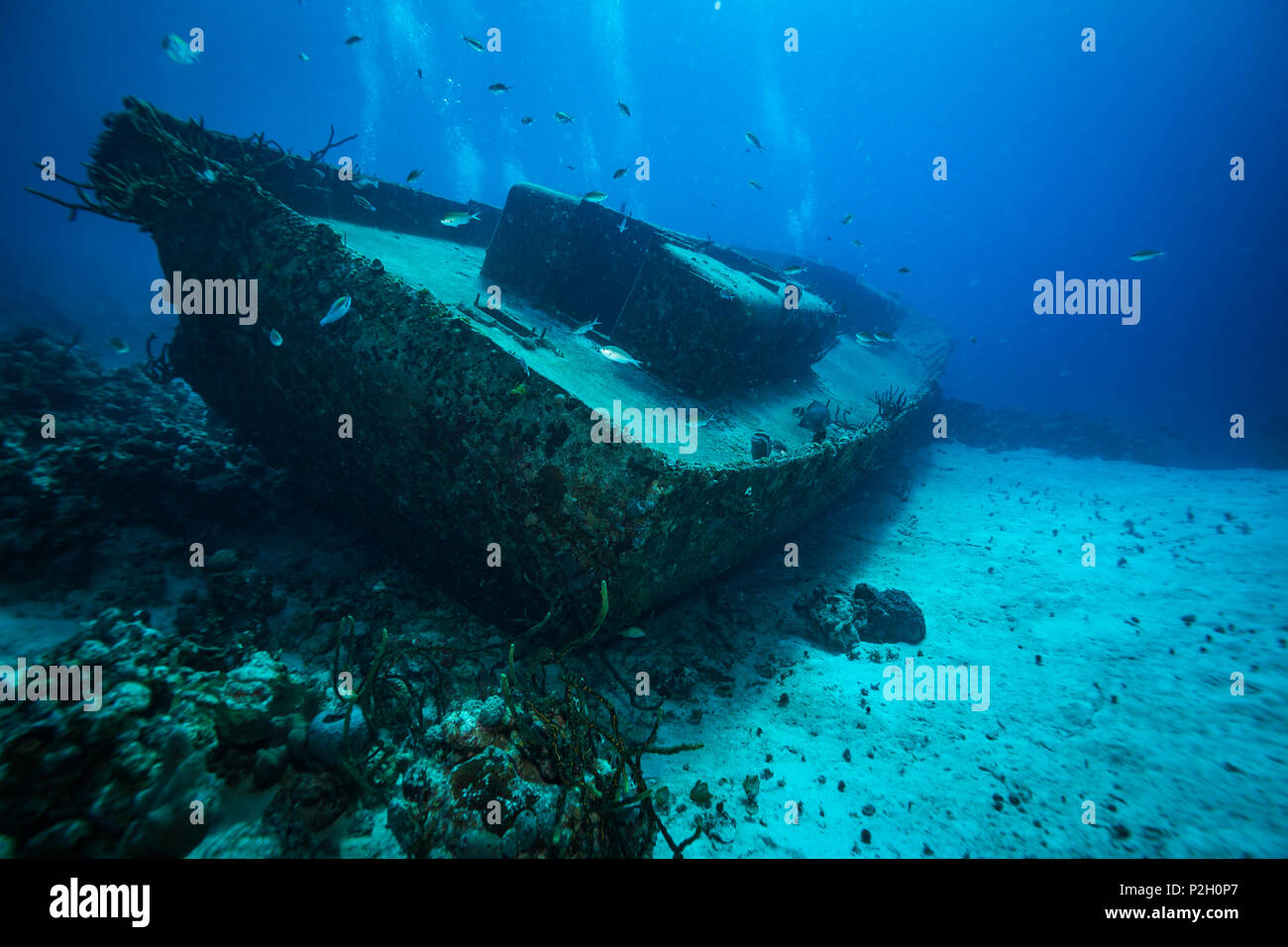 Shipwreck in the Bay of Pigs Stock Photo