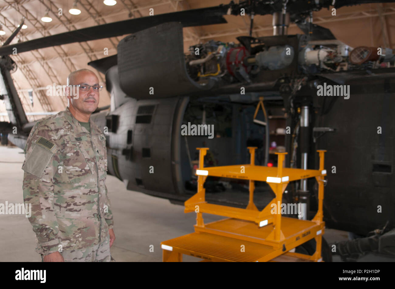 Puerto Rico Army National Guard Spc. Miguel Rios, a helicopter repairer ...