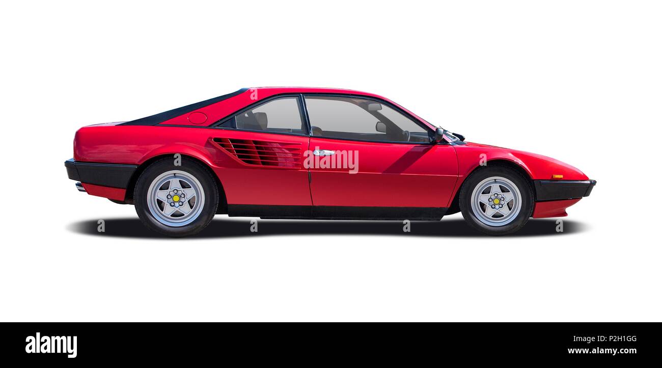Red Ferrari Mondial side view isolated on white Stock Photo - Alamy