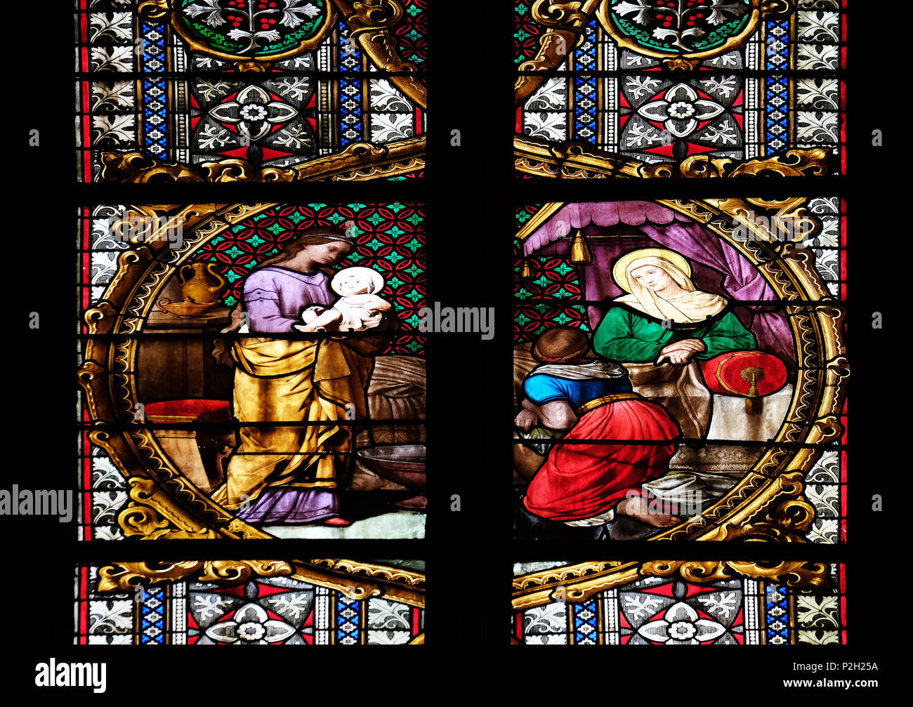 birth-of-the-virgin-mary-stained-glass-in-zagreb-cathedral-dedicated