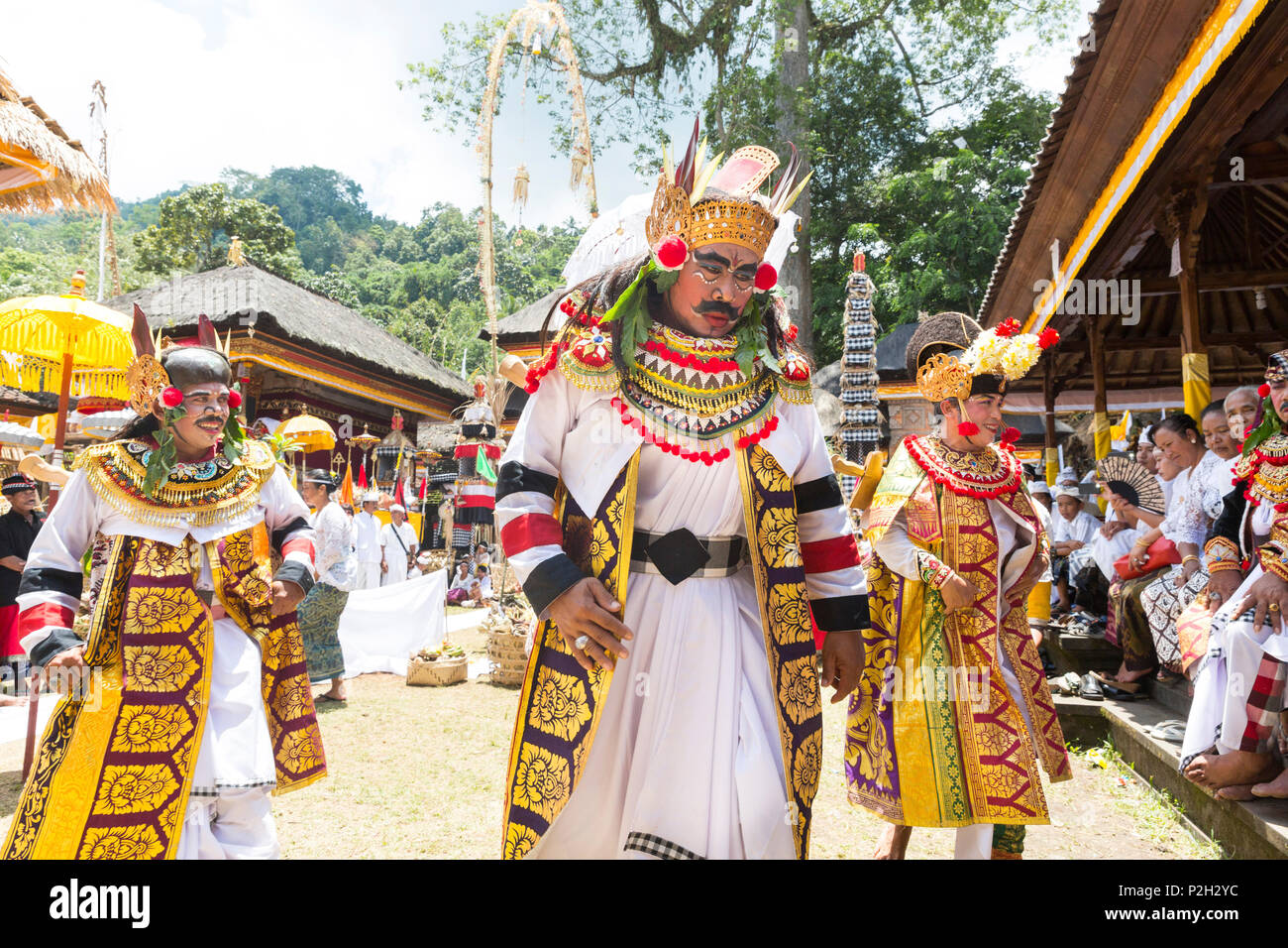 Traditional dance, Odalan temple festival, Sidemen, Bali, Indonesia Stock Photo