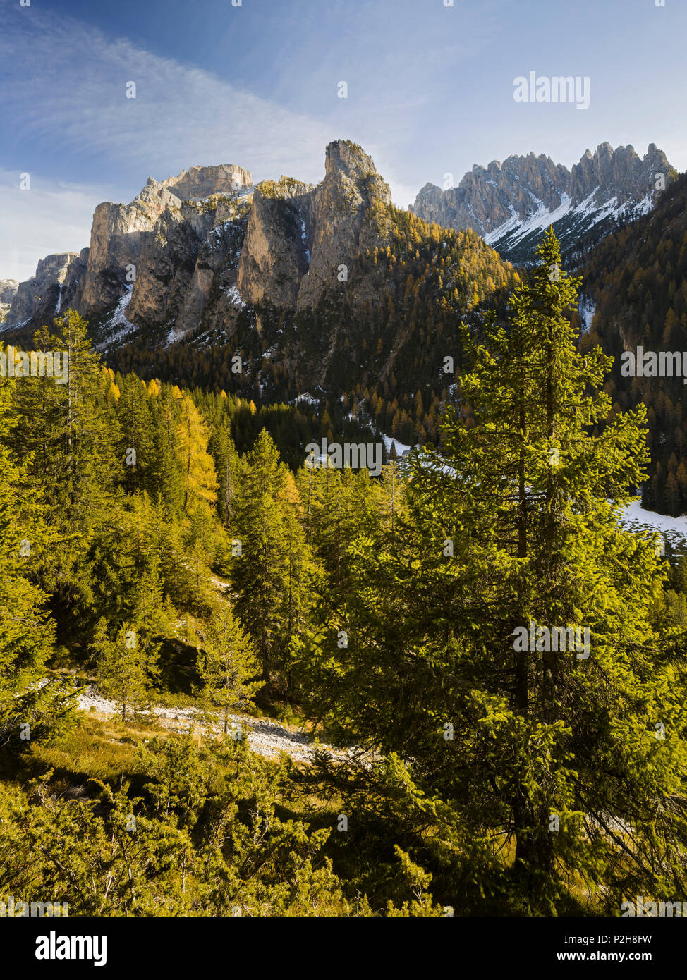 Punto dal Fier, Piezes da Cier, Valunga, Langental valley, Alto Adige, South Tyrol, Dolomites, Italy Stock Photo
