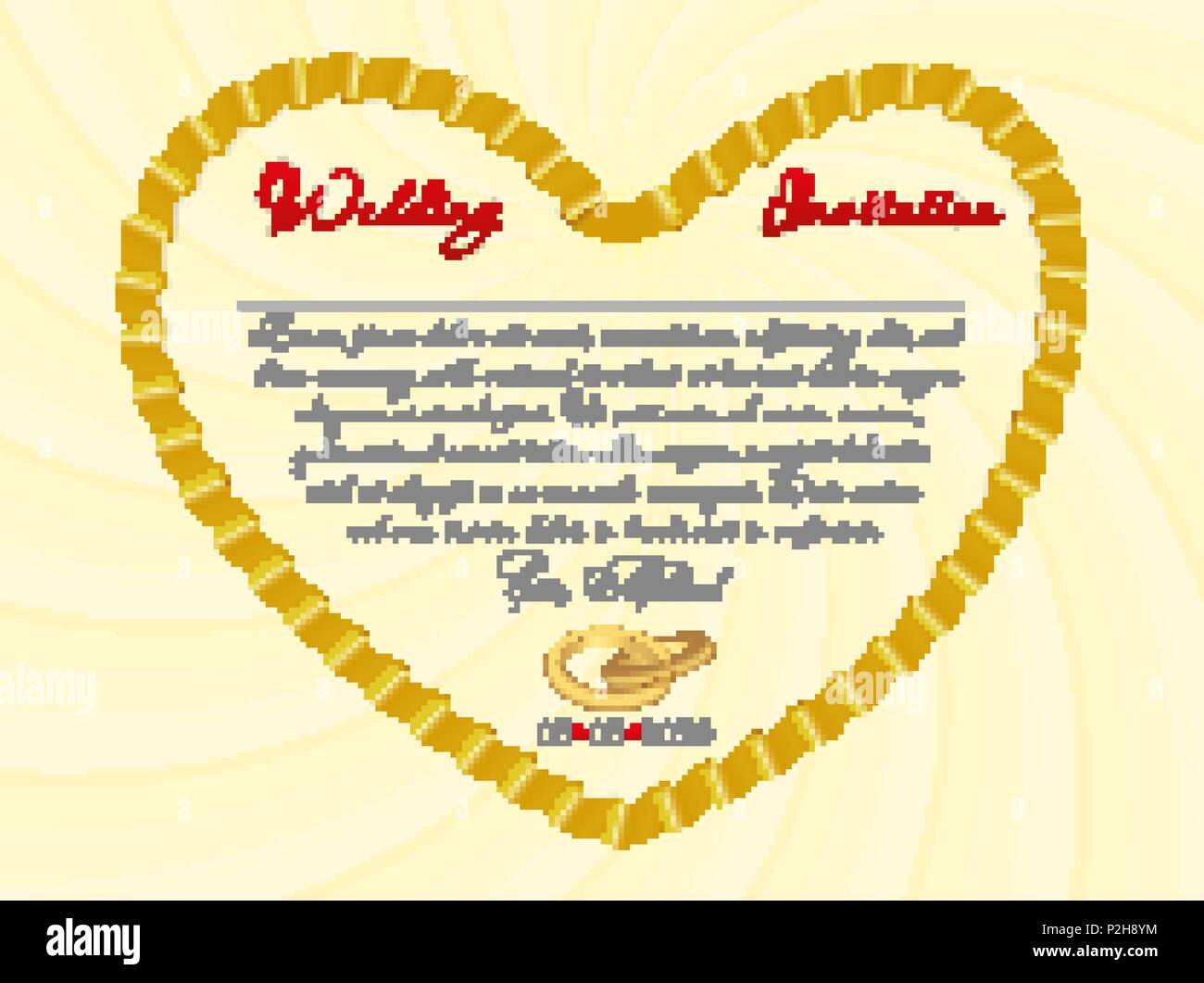 Wedding invitation or card with ribbon form of a heart. Vector Image ...