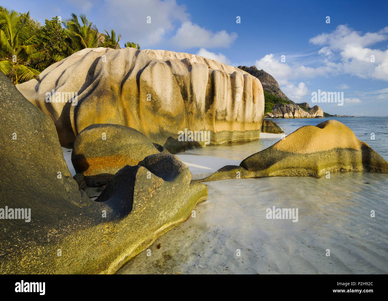 Granite rocks at Anse Source d'Argent, La Digue Island, Seychelles Stock Photo