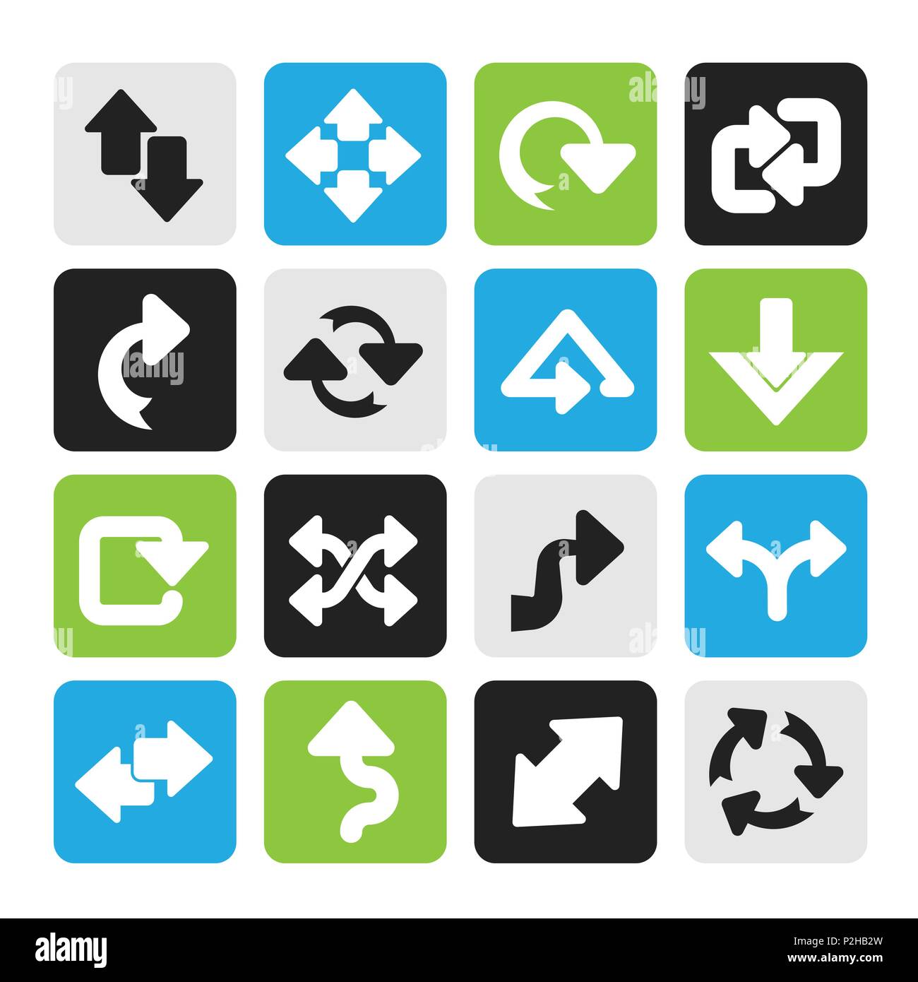 Silhouette different kind of arrows icons - vector icon set Stock Vector