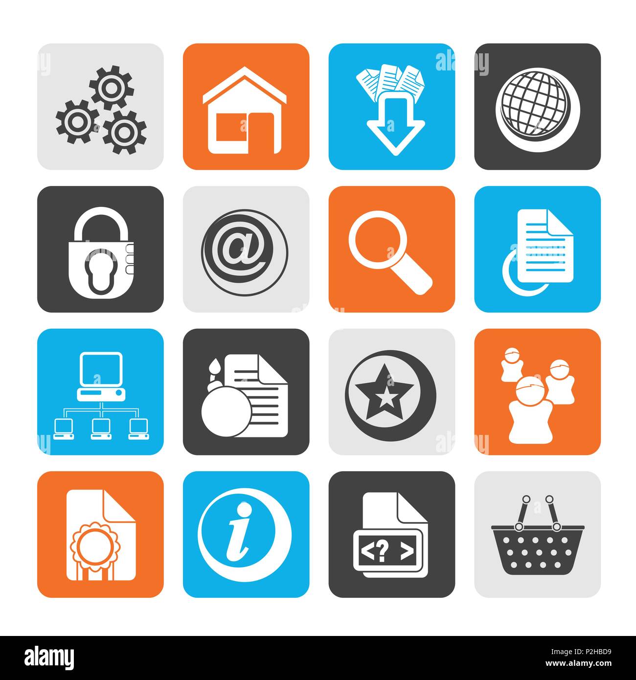 Silhouette Website and internet icons - vector icon set Stock Vector ...