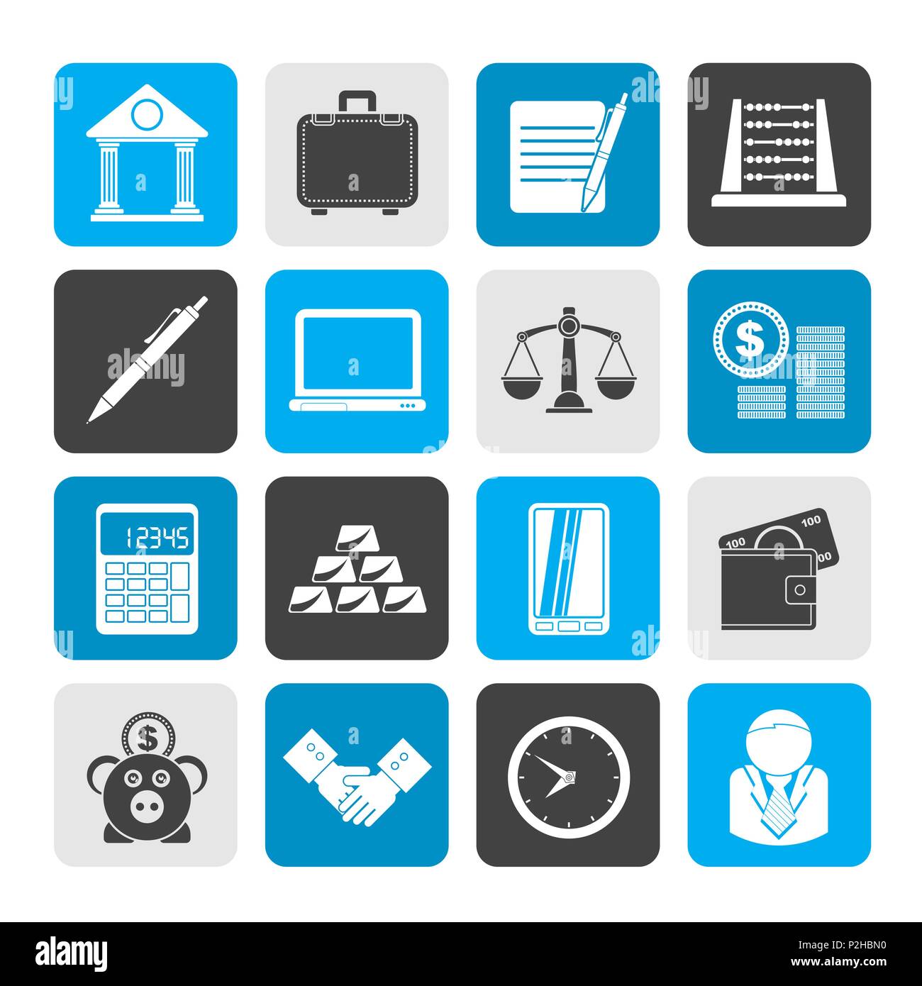 Silhouette Business and office icons - vector icon set Stock Vector ...