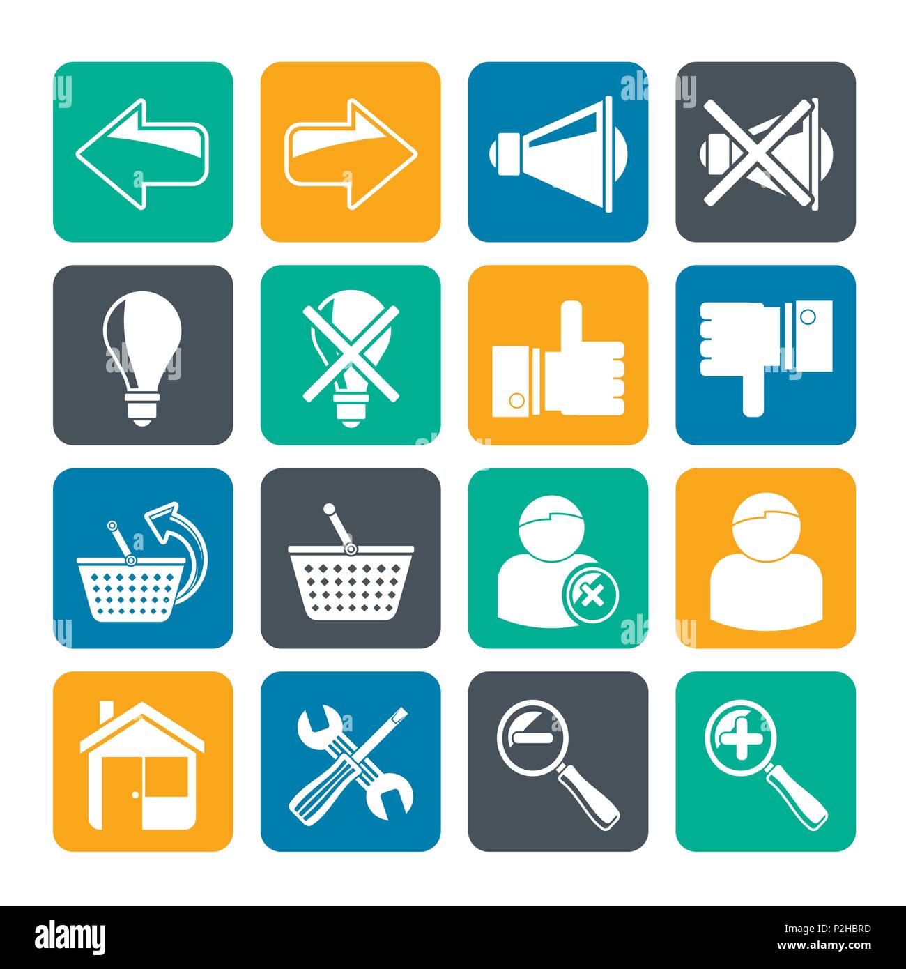Silhouette Website and internet icons - vector icon set Stock Vector ...