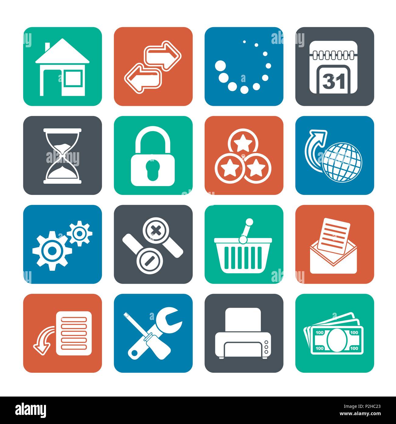 Silhouette Web Site and Internet icons - vector icon set Stock Vector ...