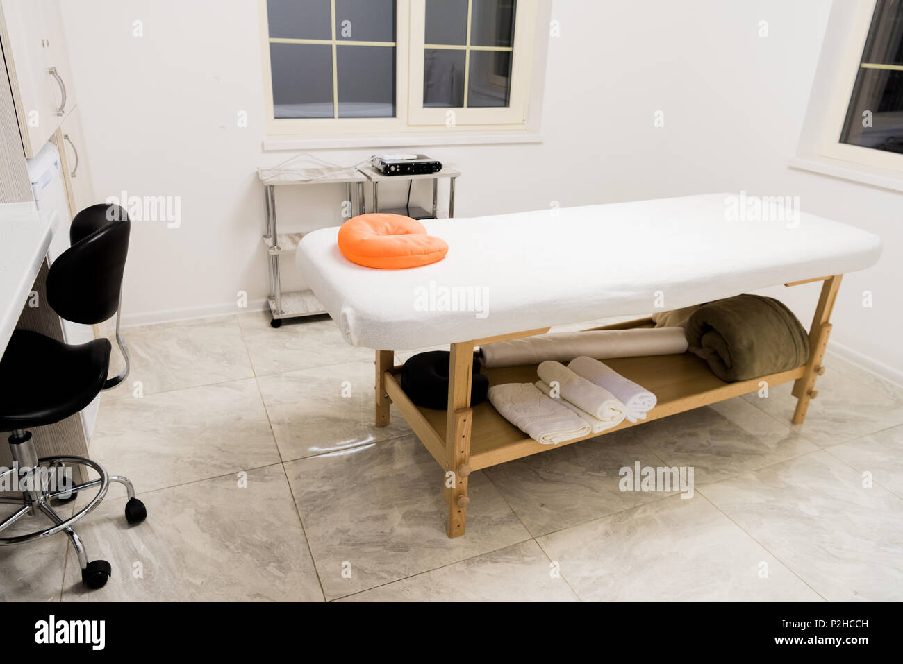 Massage Table With Pillow In Spa Salon Stock Photo 208136673 Alamy