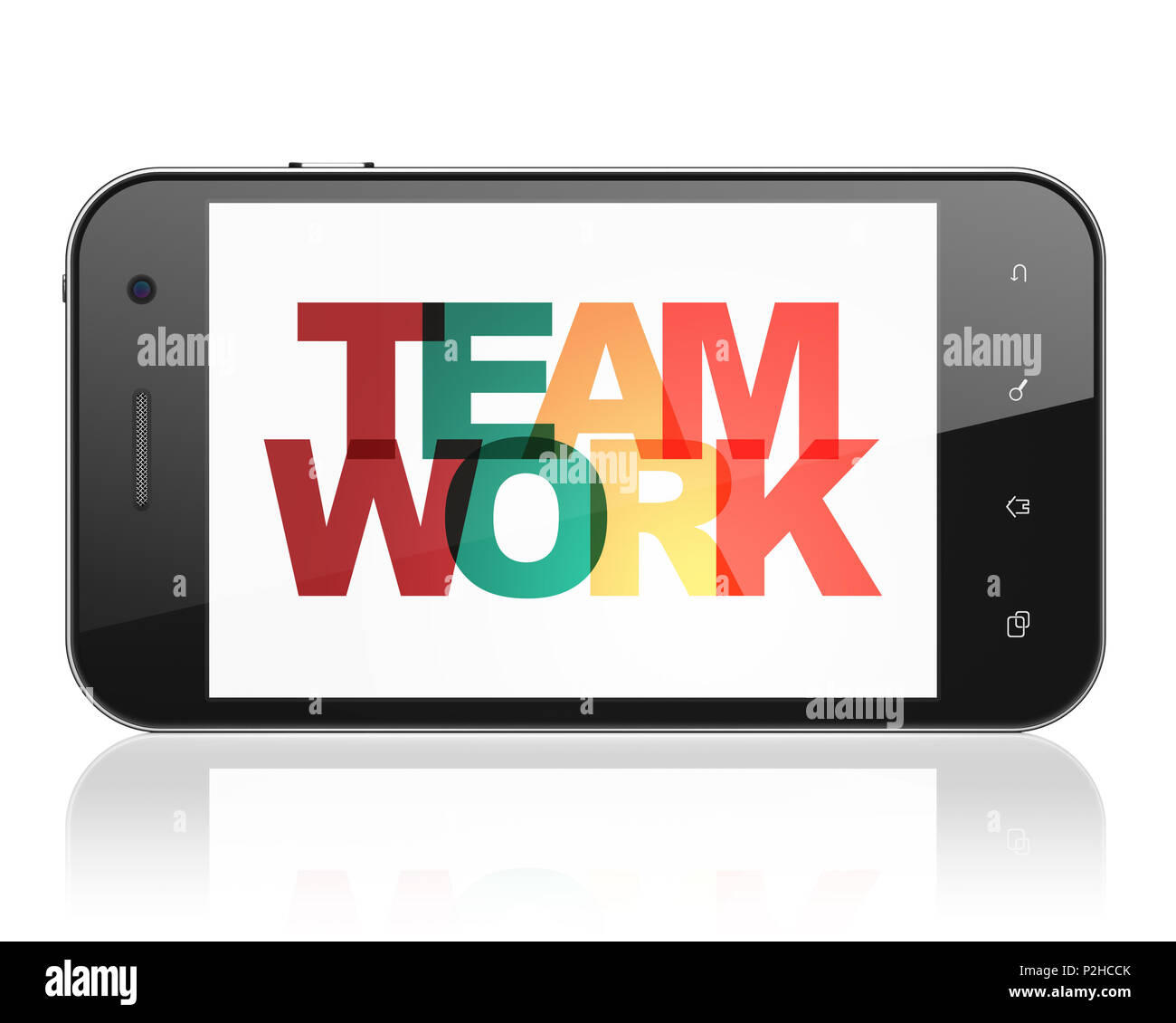 Business concept: Smartphone with Teamwork on display Stock Photo - Alamy