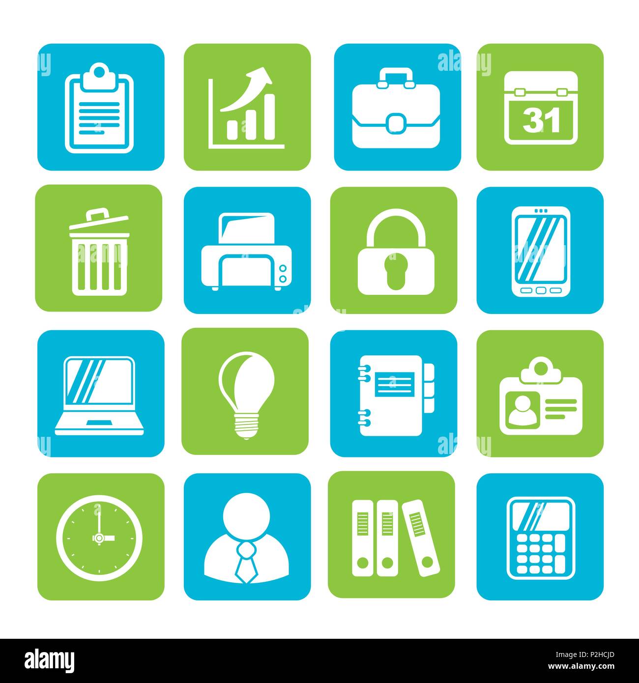 Silhouette Business and office icons - vector icon set Stock Vector ...