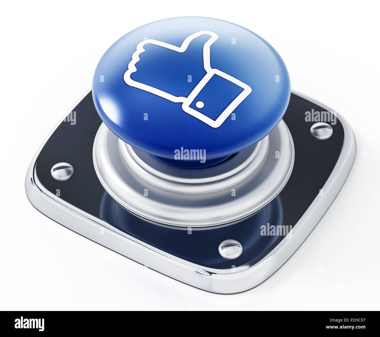 Social media like icon button isolated on white background. 3D illustration. Stock Photo