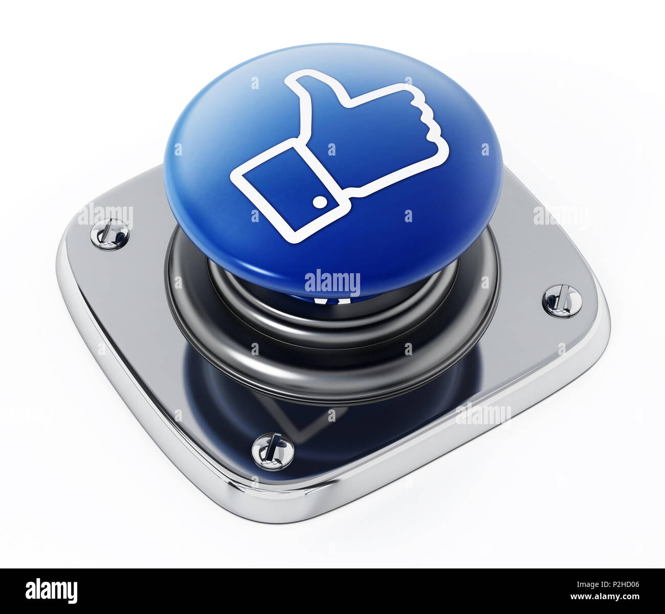 Social media like icon button isolated on white background. 3D illustration. Stock Photo