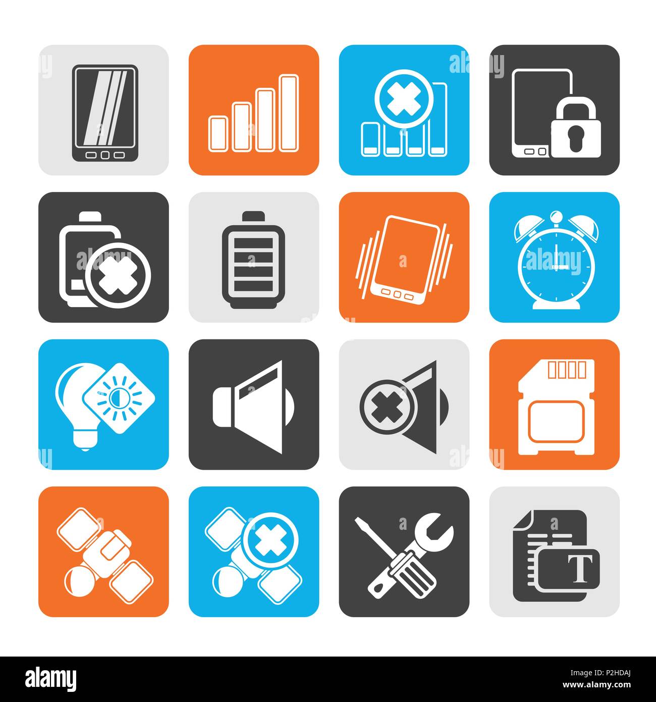 Silhouette Mobile Phone sign icons - vector icon set Stock Vector Image ...