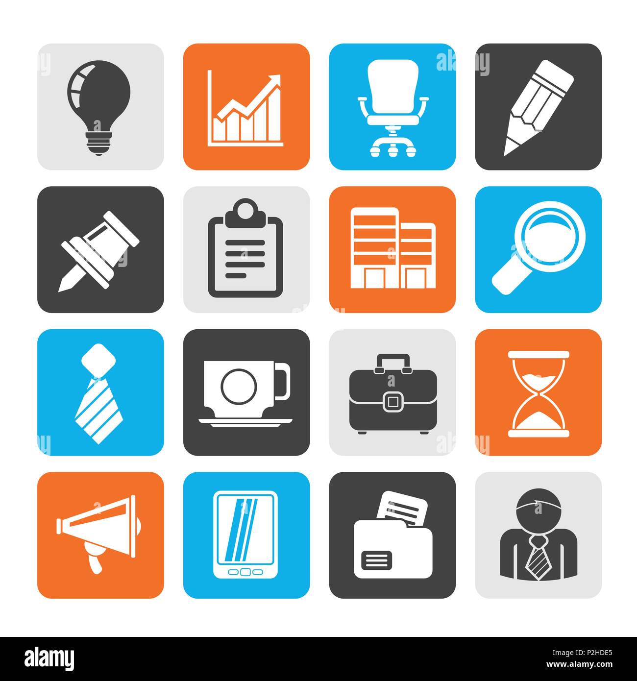 Silhouette Business and office icons - vector icon set Stock Vector ...
