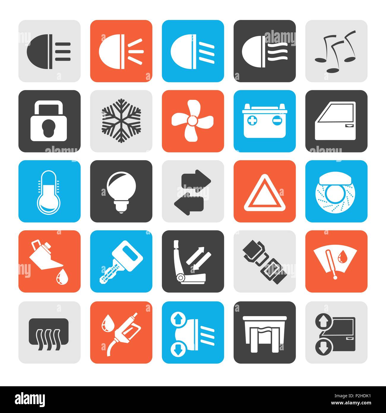 Silhouette Car interface sign and icons - vector icon set Stock Vector ...