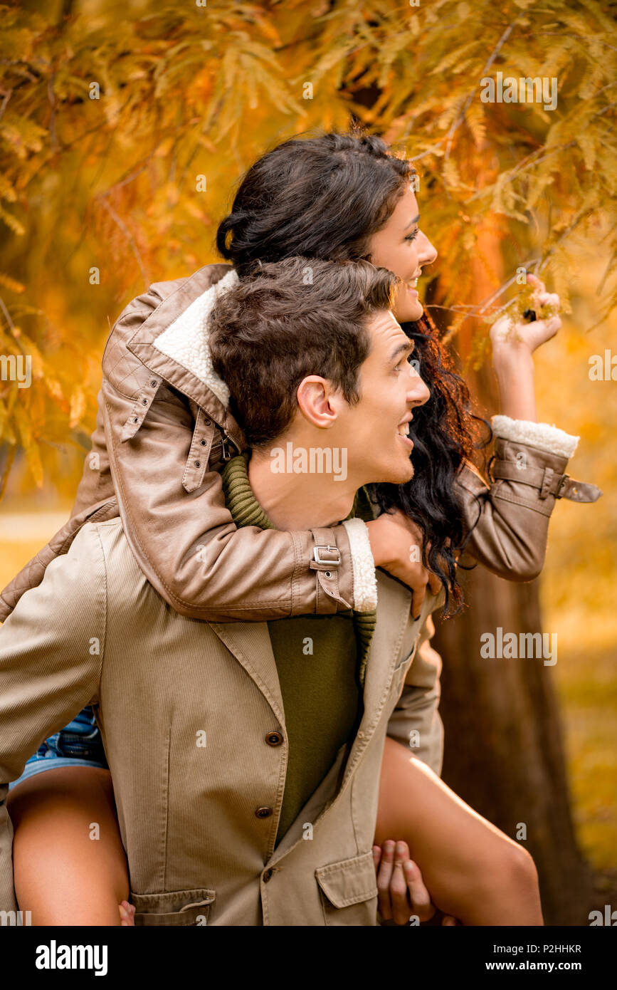 Young couple enjoying autumn day hi-res stock photography and images ...
