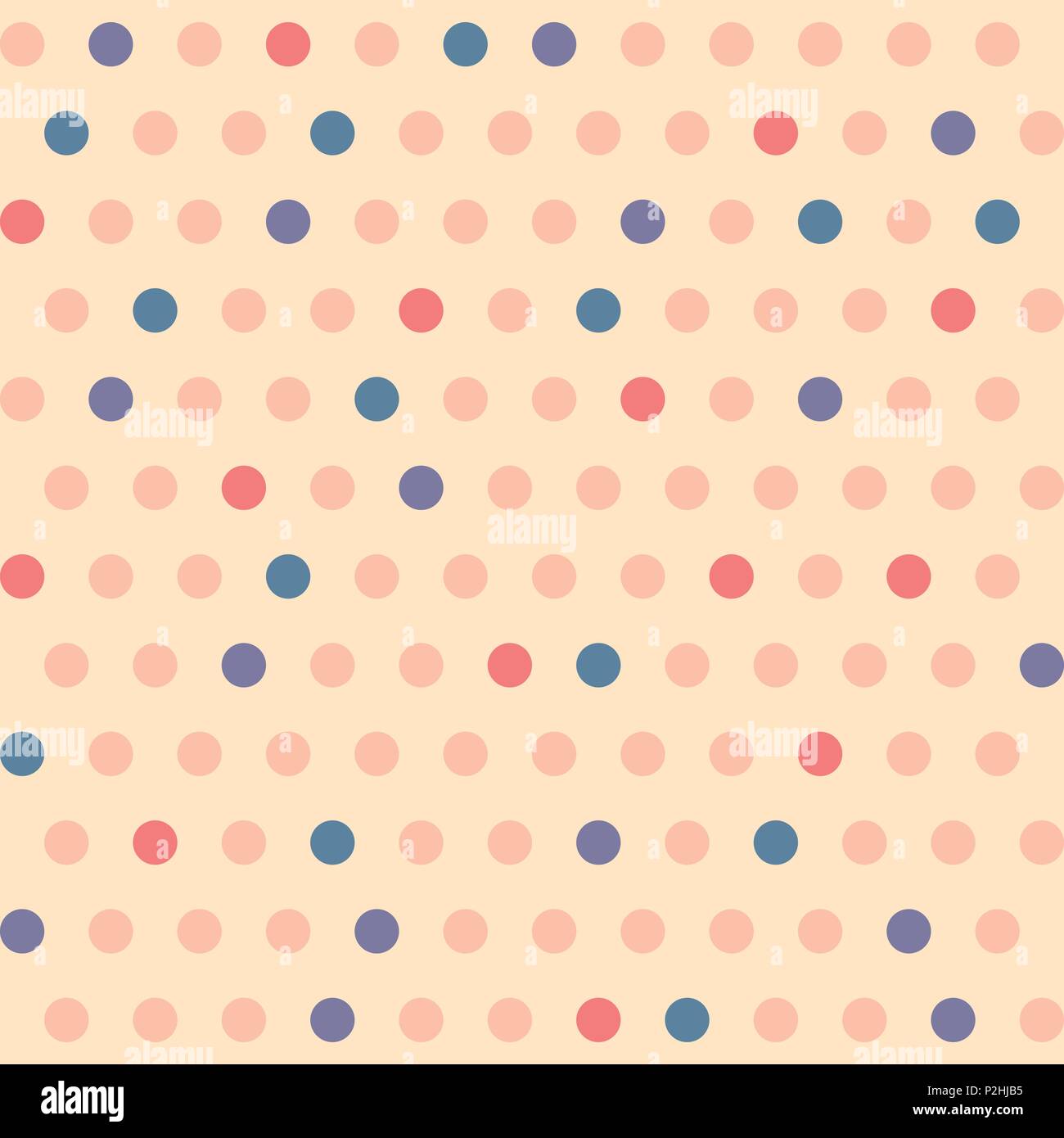 Vector polka dot seamless pattern in retro style. Simple abstract ...