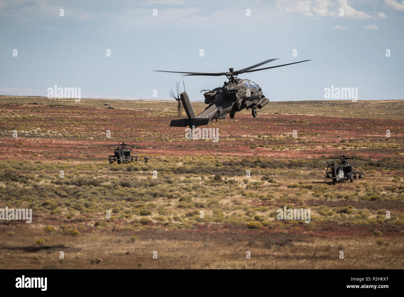 AH-64E Apache helicopters from 1st Battalion, 229th Aviation Regiment ...