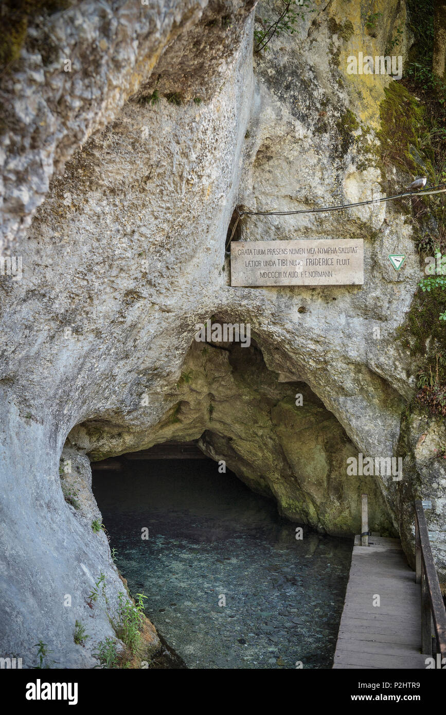 Wimsen Cave in the Aach valley, Zwiefalten, Swabian Alb, Baden-Wuerttemberg, Germany Stock Photo