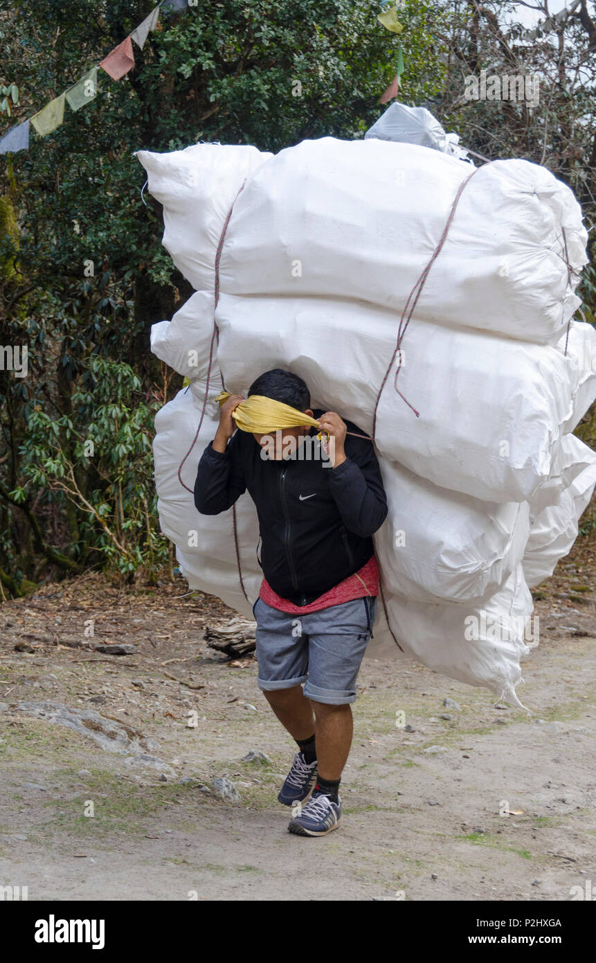 man with heavy load