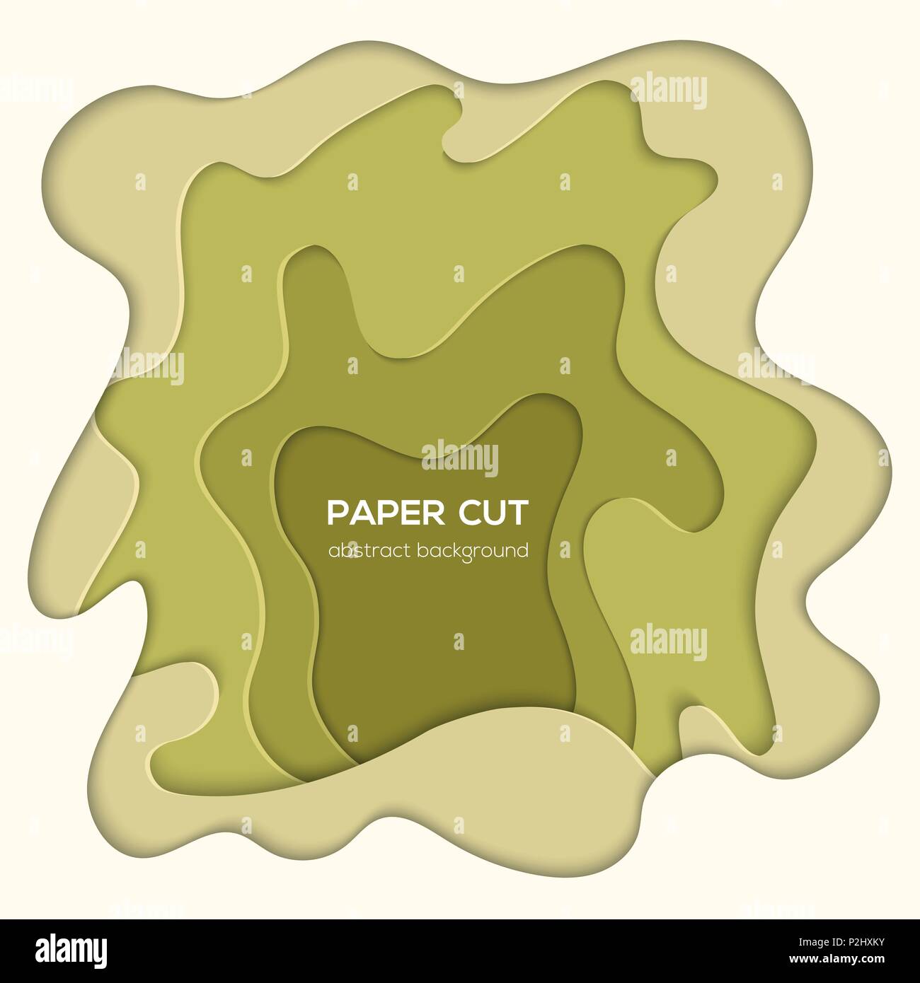 Green abstract layout - vector paper cut illustration Stock Vector ...