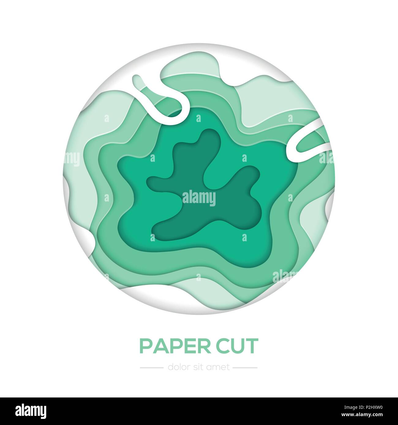 Green abstract layout - vector paper cut banner Stock Vector Image ...